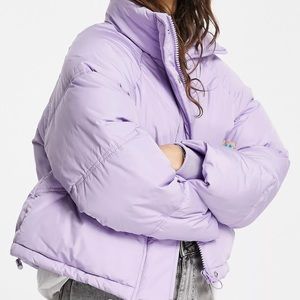 Topshop padded puffer jacket in lilac
